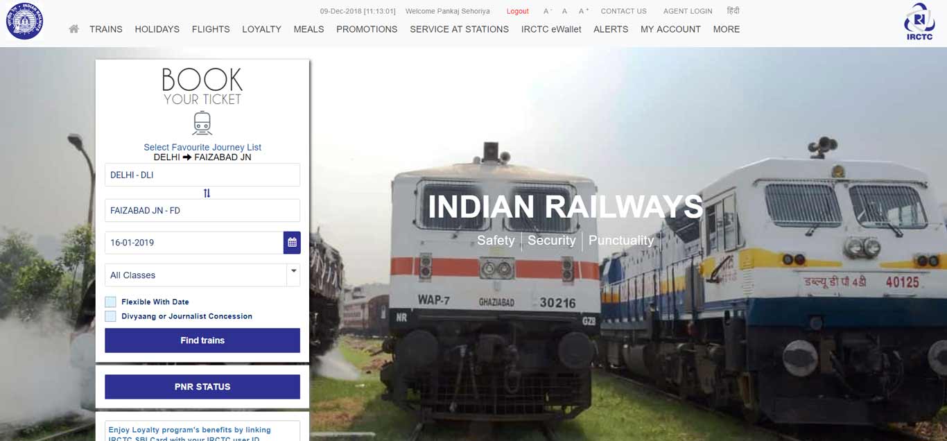 Create IRCTC New Account and Book Ticket Online